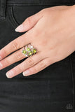 Metro Mingle - Green Ring - Paparazzi Accessories Ring Bedazzle Me Pretty Mobile Fashion Boutique
