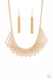 Metro Mirage - Gold Necklace - Paparazzi Accessories Necklace Bedazzle Me Pretty Mobile Fashion Boutique