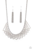 Metro Mirage - Silver Necklace - Paparazzi Accessories Necklace Bedazzle Me Pretty Mobile Fashion Boutique