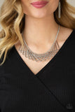 Metro Mirage - Silver Necklace - Paparazzi Accessories Necklace Bedazzle Me Pretty Mobile Fashion Boutique