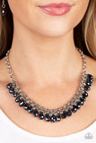 Metro Monarchy - Blue Necklace - Paparazzi Accessories Necklace Bedazzle Me Pretty Mobile Fashion Boutique