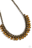 Metro Monarchy - Brass Necklace - Paparazzi Accessories Necklace Bedazzle Me Pretty Mobile Fashion Boutique