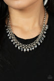 Metro Monarchy - Silver Necklace - Paparazzi Accessories Necklace Bedazzle Me Pretty Mobile Fashion Boutique