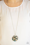 Metro Mosaic - Blue Necklace - Paparazzi Accessories Necklace Bedazzle Me Pretty Mobile Fashion Boutique