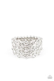 Metro Motivation - White Ring - Paparazzi Accessories Ring Bedazzle Me Pretty Mobile Fashion Boutique