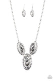 Metro Mystique - Silver Necklace - Paparazzi Accessories Necklace Bedazzle Me Pretty Mobile Fashion Boutique