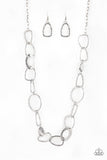 Metro Nouveau - Silver Necklace - Paparazzi Accessories Necklace Bedazzle Me Pretty Mobile Fashion Boutique