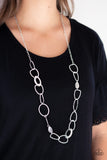 Metro Nouveau - Silver Necklace - Paparazzi Accessories Necklace Bedazzle Me Pretty Mobile Fashion Boutique