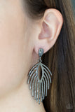 Metro Safari - Black Post Earrings - Paparazzi Accessories Post Earrings Bedazzle Me Pretty Mobile Fashion Boutique