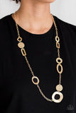 Metro Scene - Gold Necklace - Paparazzi Accessories Necklace Bedazzle Me Pretty Mobile Fashion Boutique