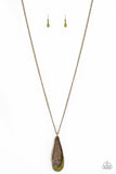 Metro Storm - Green Necklace - Paparazzi Accessories Necklace Bedazzle Me Pretty Mobile Fashion Boutique