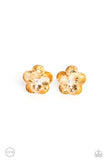Miami Magic - Gold Clip-On Earrings - Paparazzi Accessories Clip-On Bedazzle Me Pretty Mobile Fashion Boutique