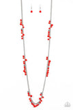 Miami Mojito - Red Necklace - Paparazzi Accessories Necklace Bedazzle Me Pretty Mobile Fashion Boutique