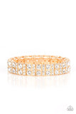 Mic Dropping Drama - Gold Bracelet - Paparazzi Accessories Bracelet Bedazzle Me Pretty Mobile Fashion Boutique