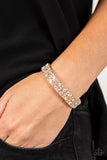 Mic Dropping Drama - Gold Bracelet - Paparazzi Accessories Bracelet Bedazzle Me Pretty Mobile Fashion Boutique