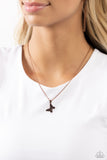Midair Magic - Copper Necklace - Paparazzi Accessories Necklace Bedazzle Me Pretty Mobile Fashion Boutique