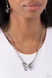Midair Monochromatic - Silver Necklace - Paparazzi Accessories Necklace Bedazzle Me Pretty Mobile Fashion Boutique