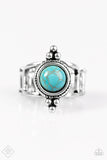 Middle Ground - Blue Ring - Paparazzi Accessories Ring Bedazzle Me Pretty Mobile Fashion Boutique