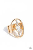 Middle of the Road - Gold Ring - Paparazzi Accessories Ring Bedazzle Me Pretty Mobile Fashion Boutique