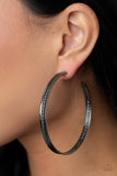 Midtown Marvel - Black Earrings - Paparazzi Accessories Earrings Bedazzle Me Pretty Mobile Fashion Boutique