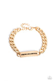 Mighty Matriarch - Gold Bracelet - Paparazzi Accessories Bracelet Bedazzle Me Pretty Mobile Fashion Boutique