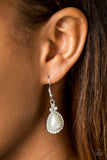 Millennial Matchmaker - White Earrings - Paparazzi Accessories Earrings Bedazzle Me Pretty Mobile Fashion Boutique