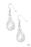 Millennial Matchmaker - White Earrings - Paparazzi Accessories Earrings Bedazzle Me Pretty Mobile Fashion Boutique