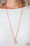 Million Dollar Drop - Copper Necklace - Paparazzi Accessories Necklace Bedazzle Me Pretty Mobile Fashion Boutique