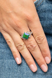 Mind-Blowing Brilliance - Green Ring - Paparazzi Accessories Ring Bedazzle Me Pretty Mobile Fashion Boutique