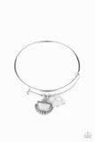 Mind, Body, and SOL - White Bracelet - Paparazzi Accessories Bracelet Bedazzle Me Pretty Mobile Fashion Boutique