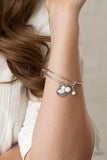 Mind, Body, and SOL - White Bracelet - Paparazzi Accessories Bracelet Bedazzle Me Pretty Mobile Fashion Boutique