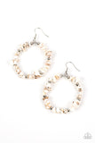 Mineral Mantra - White Earrings - Paparazzi Accessories Earrings Bedazzle Me Pretty Mobile Fashion Boutique