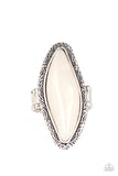 Mineral Mine - White Ring - Paparazzi Accessories Ring Bedazzle Me Pretty Mobile Fashion Boutique