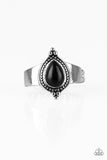 Mineral Minimalist - Black Ring - Paparazzi Accessories Ring Bedazzle Me Pretty Mobile Fashion Boutique