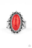 Mineral Movement - Red Ring - Paparazzi Accessories Ring Bedazzle Me Pretty Mobile Fashion Boutique