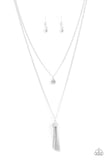 Minimal Millennial - White Necklace - Paparazzi Accessories Necklace Bedazzle Me Pretty Mobile Fashion Boutique