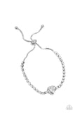 Mirrored Love - White Bracelet - Paparazzi Accessories Bracelet Bedazzle Me Pretty Mobile Fashion Boutique