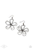 Miss Daisy - Gunmetal Black (Large) Earrings - Paparazzi Accessories Earrings FS-Bedazzle Me Pretty Mobile Fashion Boutique
