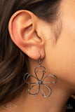 Miss Daisy - Gunmetal Black (Large) Earrings - Paparazzi Accessories Earrings FS-Bedazzle Me Pretty Mobile Fashion Boutique