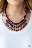 Miss Majestic - Purple Necklace - Paparazzi Accessories Necklace Bedazzle Me Pretty Mobile Fashion Boutique