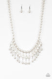 Miss Majestic - White Necklace - Paparazzi Accessories Necklace Bedazzle Me Pretty Mobile Fashion Boutique
