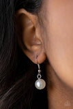 Miss Majestic - White Necklace - Paparazzi Accessories Necklace Bedazzle Me Pretty Mobile Fashion Boutique
