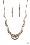 Mixed Metal Mecca - Copper Necklace - Paparazzi Accessories Necklace Bedazzle Me Pretty Mobile Fashion Boutique