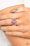 Moab Motif - Pink Ring - Paparazzi Accessories Ring Bedazzle Me Pretty Mobile Fashion Boutique