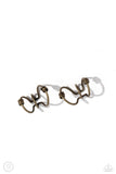 Mobile Maven - Brass Cuff Earrings - Paparazzi Accessories Post Earrings Bedazzle Me Pretty Mobile Fashion Boutique