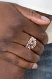 Mod Modest - Brown Ring - Paparazzi Accessories Ring Bedazzle Me Pretty Mobile Fashion Boutique