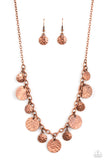 Model Medallions - Copper Necklace - Paparazzi Accessories Necklace Bedazzle Me Pretty Mobile Fashion Boutique