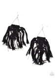 Modern Day Macrame - Black Earrings - Paparazzi Accessories Earrings Bedazzle Me Pretty Mobile Fashion Boutique