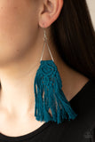 Modern Day Macrame - Blue Earrings - Paparazzi Accessories Earrings Bedazzle Me Pretty Mobile Fashion Boutique