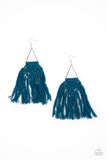 Modern Day Macrame - Blue Earrings - Paparazzi Accessories Earrings Bedazzle Me Pretty Mobile Fashion Boutique